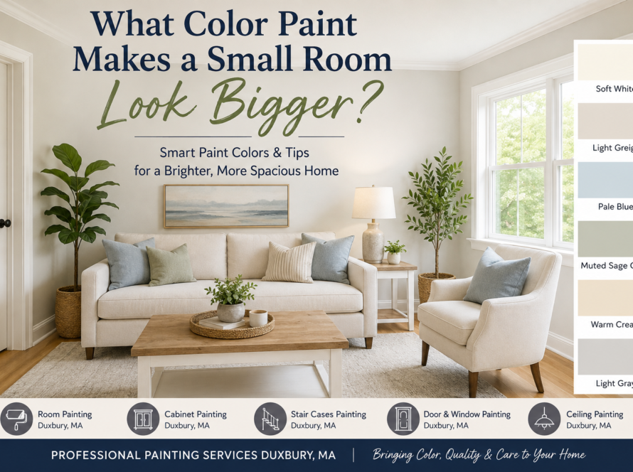 Light-colored room painting that makes a small room look bigger in Duxbury, MA