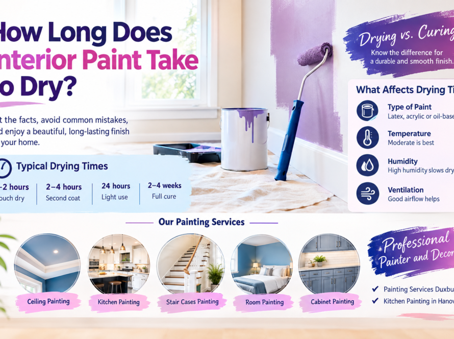 How long does interior paint take to dry with professional painting services