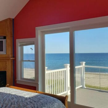 Ocean view bedroom expertly painted by professional painting company