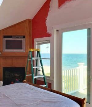 Professional painting company upgrading bedroom decor